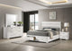 Juego de dormitorio Felicity de 4 piezas con plataforma California King, color blanco