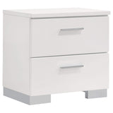 Juego de dormitorio Felicity de 4 piezas con plataforma California King, color blanco