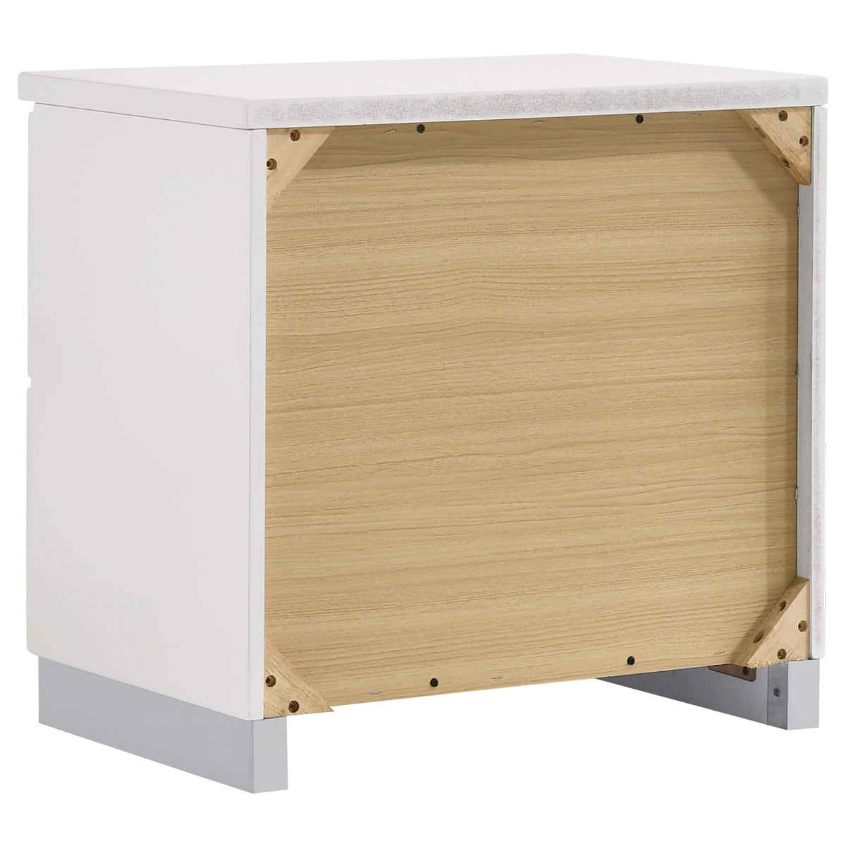 Juego de dormitorio Felicity de 4 piezas con plataforma California King, color blanco