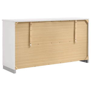 Juego de dormitorio Felicity de 5 piezas con plataforma California King, color blanco