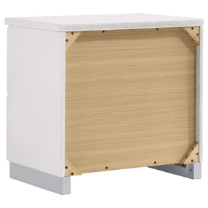 Juego de dormitorio Felicity de 5 piezas con plataforma Queen, color blanco
