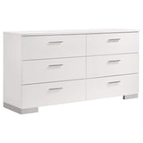 Juego de dormitorio Felicity de 5 piezas con plataforma Queen, color blanco