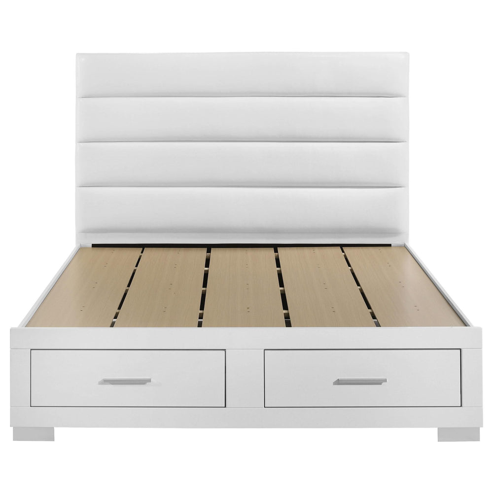 Cama Queen Felicity con almacenaje, color blanco brillante