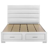 Cama Queen Felicity con almacenaje, color blanco brillante