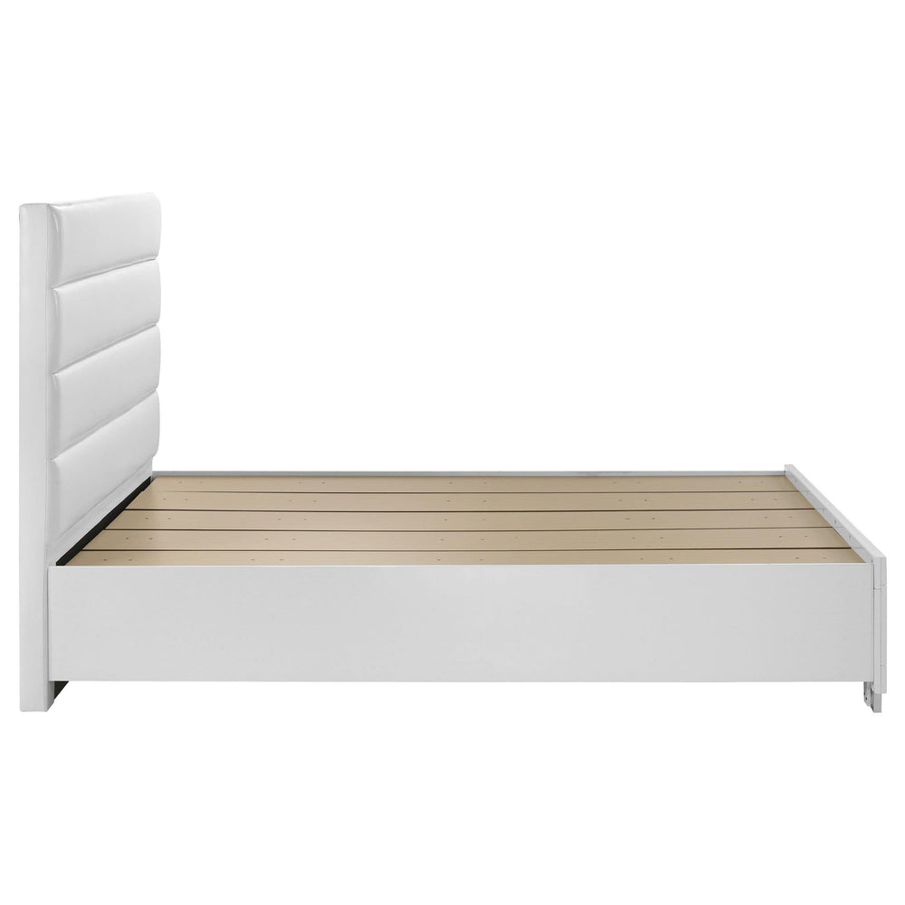 Cama Queen Felicity con almacenaje, color blanco brillante