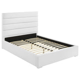 Cama tapizada Felicity de 53 pulgadas con plataforma completa, color blanco