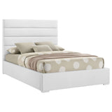 Cama tapizada Felicity de 53 pulgadas con plataforma completa, color blanco