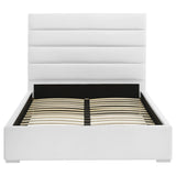 Cama tapizada Felicity de 53 pulgadas con plataforma completa, color blanco