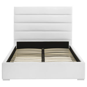 Cama tapizada Felicity de 53 pulgadas con plataforma completa, color blanco