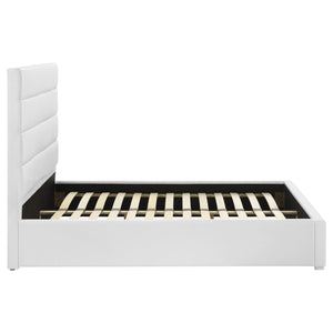 Cama tapizada Felicity de 53 pulgadas con plataforma completa, color blanco