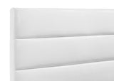 Cama tapizada Felicity de 53 pulgadas con plataforma completa, color blanco