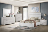 Cama tapizada Felicity de 53 pulgadas con plataforma completa, color blanco