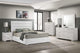Juego de dormitorio Felicity de 5 piezas Eastern King, blanco de alto brillo