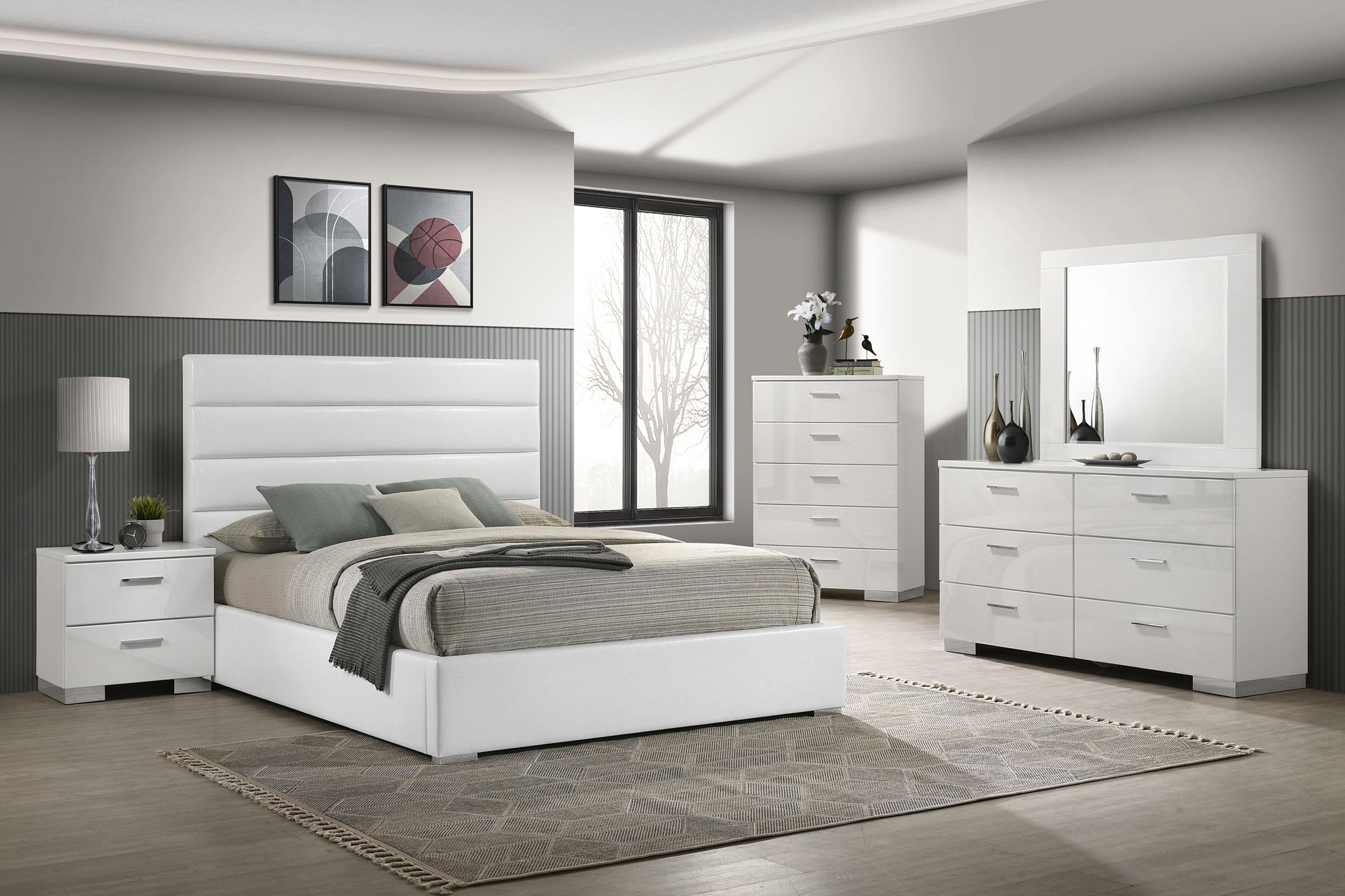Felicity 5-piece California King Bedroom Set White High Gloss