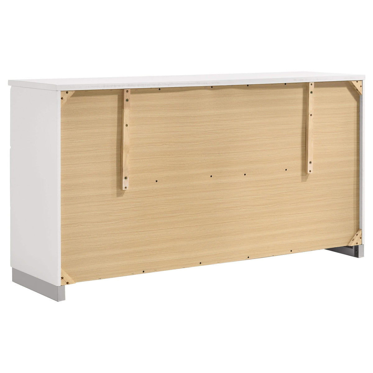 Juego de dormitorio Felicity de 5 piezas California King, blanco de alto brillo
