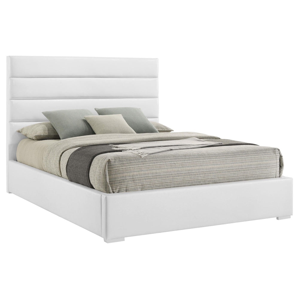 Cama Queen tapizada Felicity de 53 pulgadas, color blanco