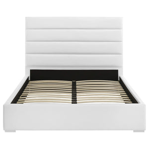 Cama Queen tapizada Felicity de 53 pulgadas, color blanco