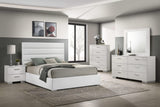 Cama Queen tapizada Felicity de 53 pulgadas, color blanco