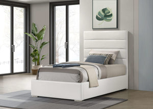 Cama individual tapizada Felicity de 53 pulgadas, color blanco