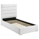 Cama individual tapizada Felicity de 53 pulgadas, color blanco