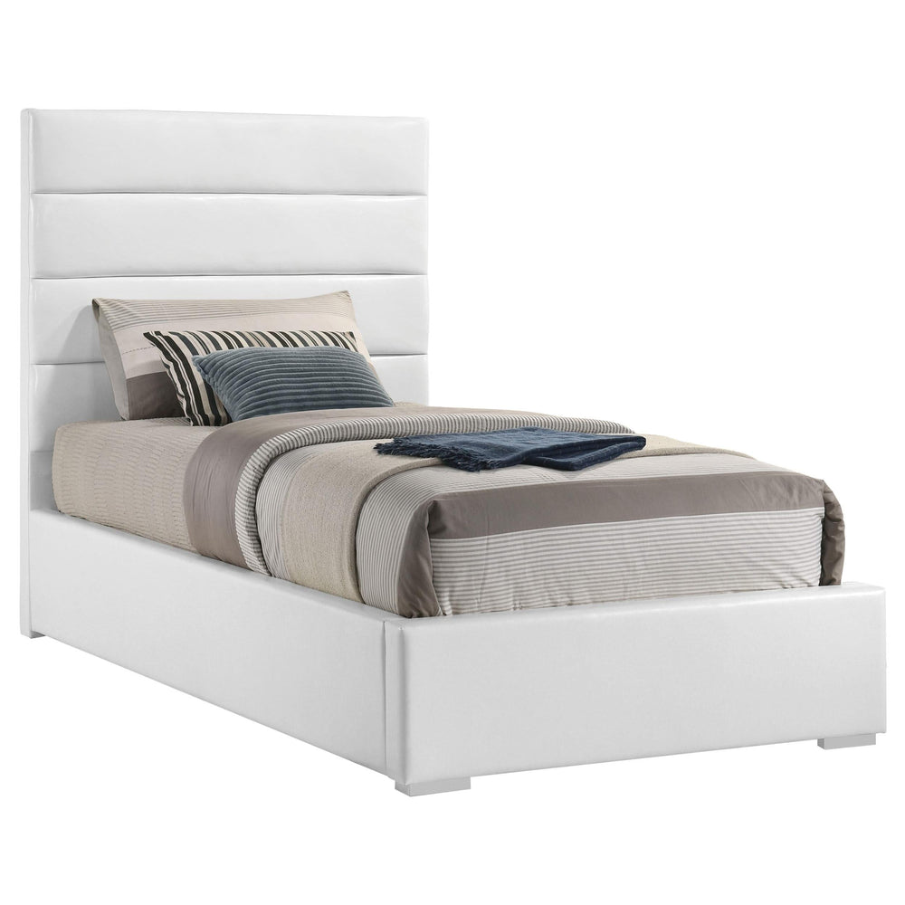Cama individual tapizada Felicity de 53 pulgadas, color blanco