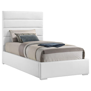 Cama individual tapizada Felicity de 53 pulgadas, color blanco