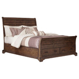Cama estilo trineo con almacenamiento estilo king size de Elk Grove, estilo vintage Bourbon