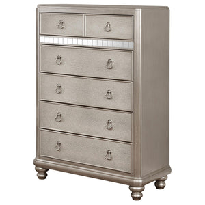 Bling Game 6-drawer Bedroom Chest Metallic Platinum