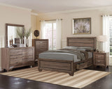 Juego de dormitorio Kauffman California King de 5 piezas en gris topo lavado