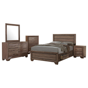 Juego de dormitorio Kauffman California King de 5 piezas en gris topo lavado