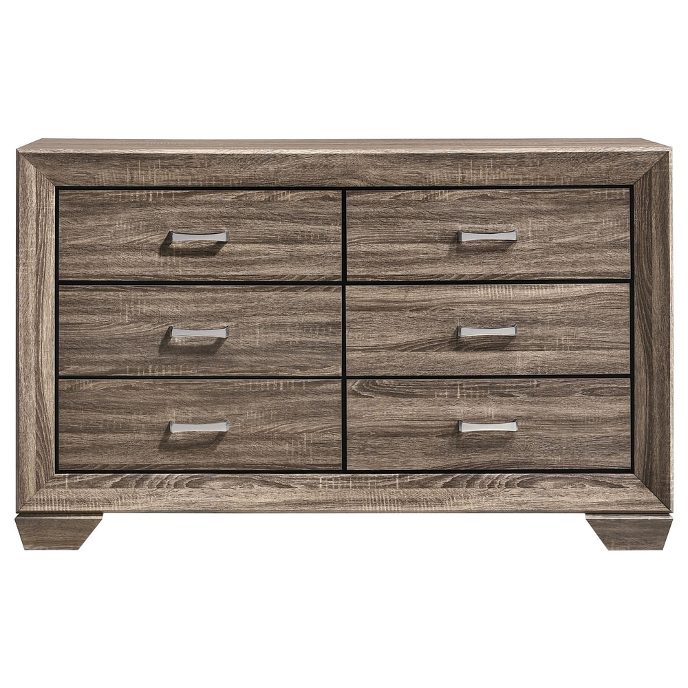 Juego de dormitorio Kauffman California King de 5 piezas en gris topo lavado
