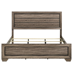 Cama Kauffman Wood Eastern King con paneles en color topo lavado