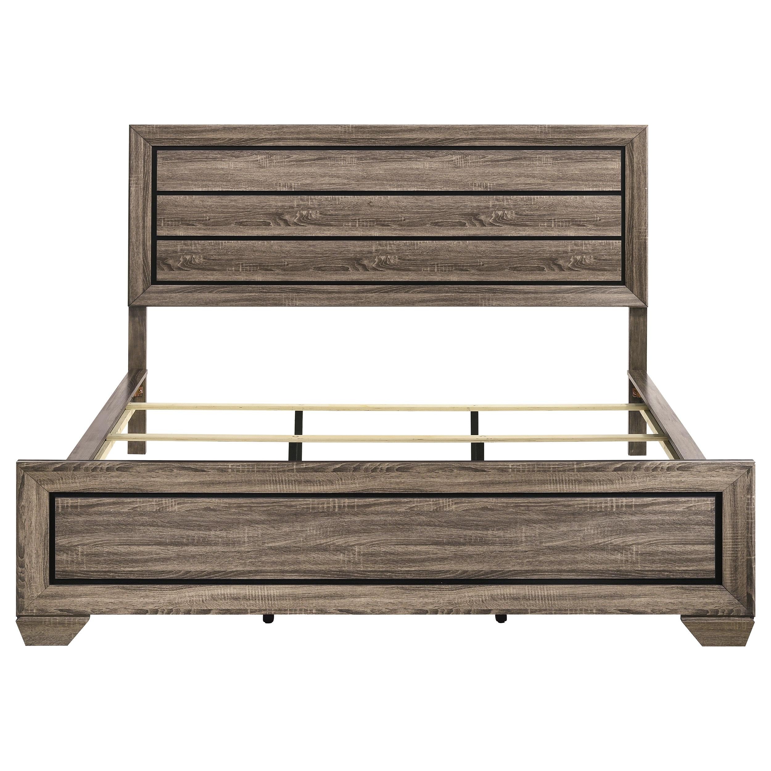 Kauffman Wood California King Panel Bed Washed Taupe