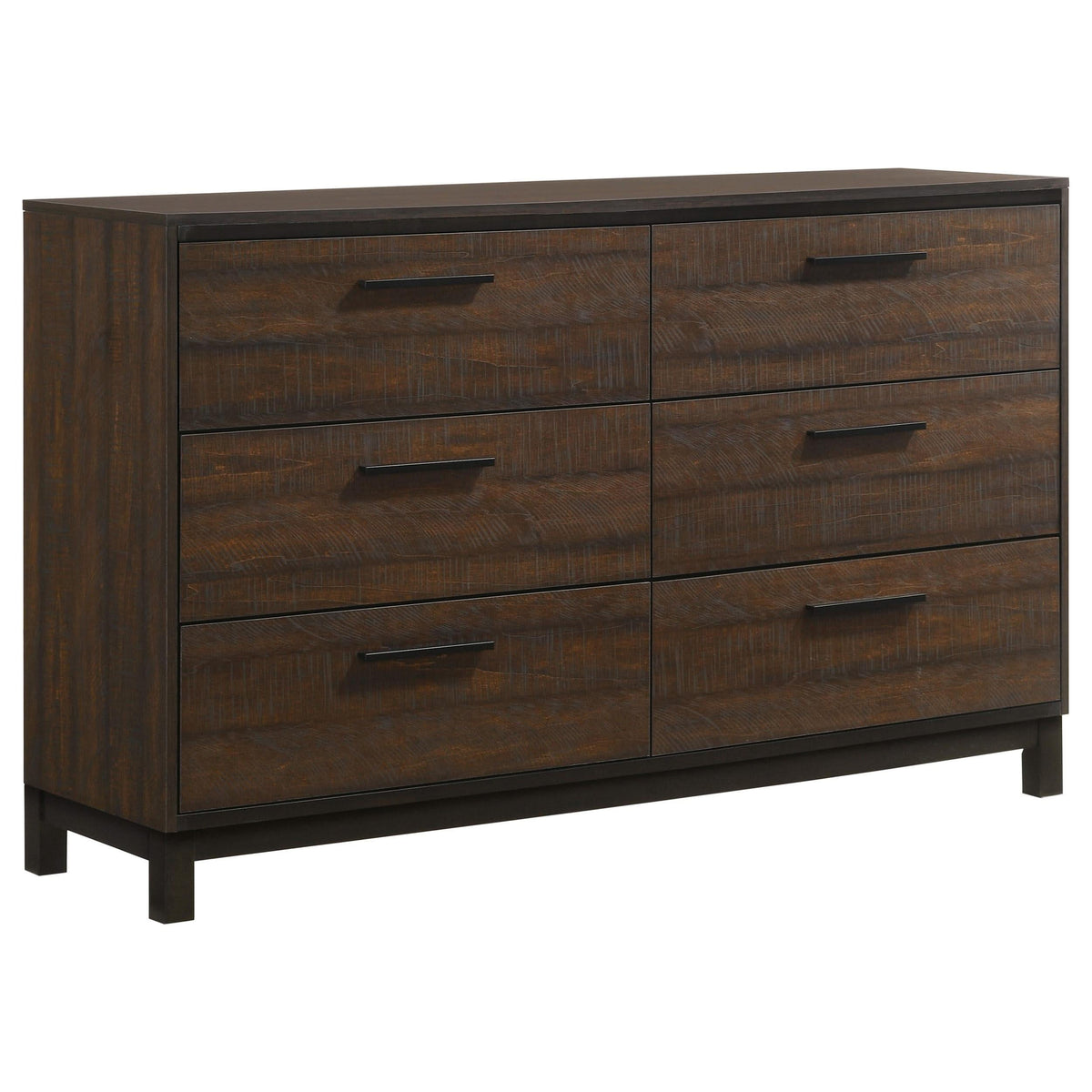 Juego de dormitorio Edmonton de 4 piezas con cama tamaño queen, color tabaco rústico