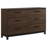 Juego de dormitorio Edmonton de 4 piezas con cama tamaño queen, color tabaco rústico