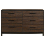 Juego de dormitorio Edmonton de 4 piezas con cama tamaño queen, color tabaco rústico