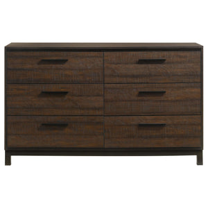 Juego de dormitorio Edmonton de 4 piezas con cama tamaño queen, color tabaco rústico