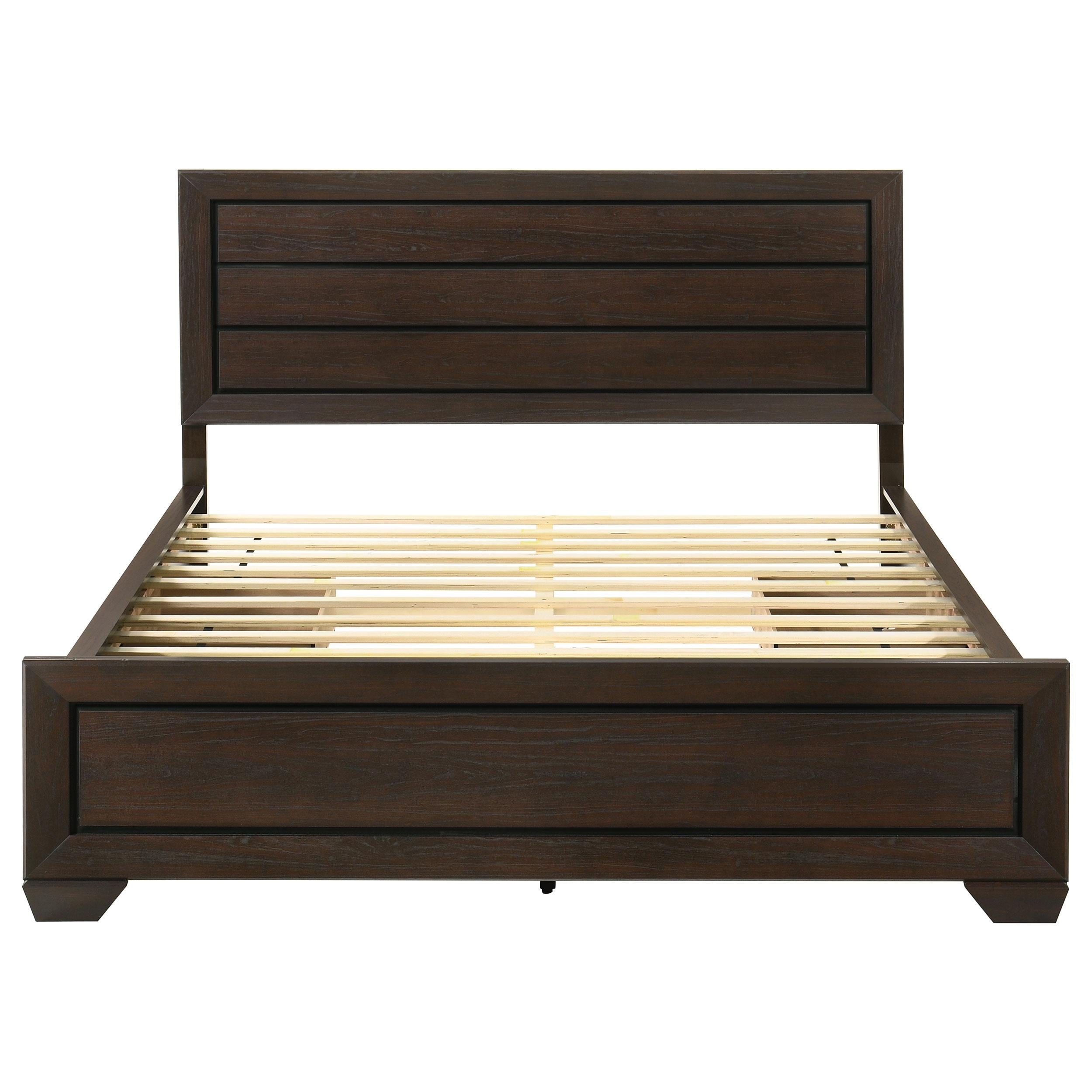 Kauffman Wood California King Storage Panel Bed Dark Cocoa