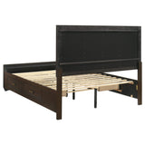 Juego de dormitorio Kauffman de 5 piezas tamaño Queen en color cacao oscuro
