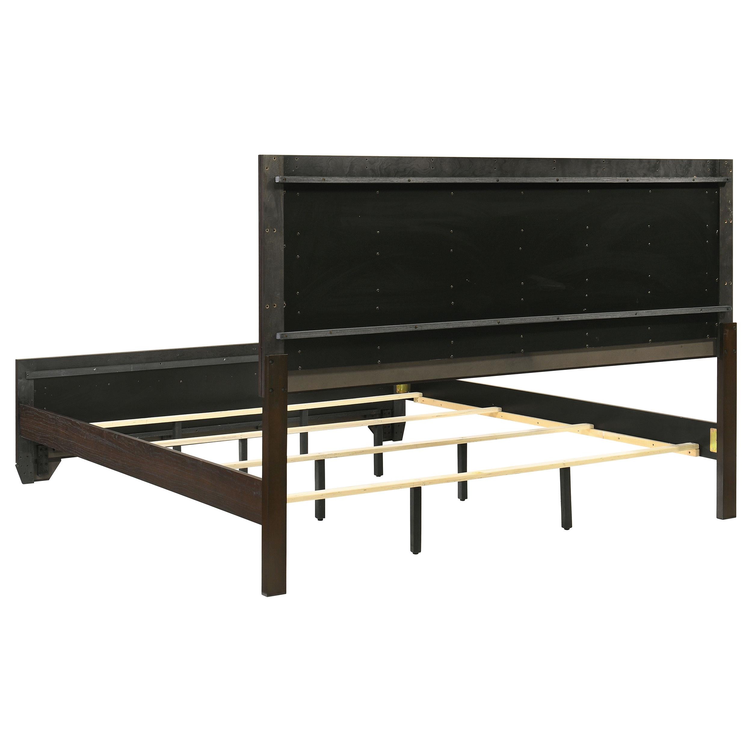 Kauffman Wood Eastern King Panel Bed Dark Cocoa