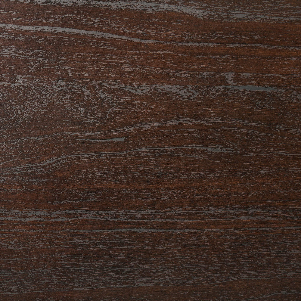Cama California King con paneles Kauffman Wood en color cacao oscuro