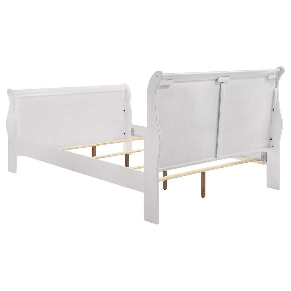 Juego de dormitorio completo de 4 piezas Louis Philippe blanco