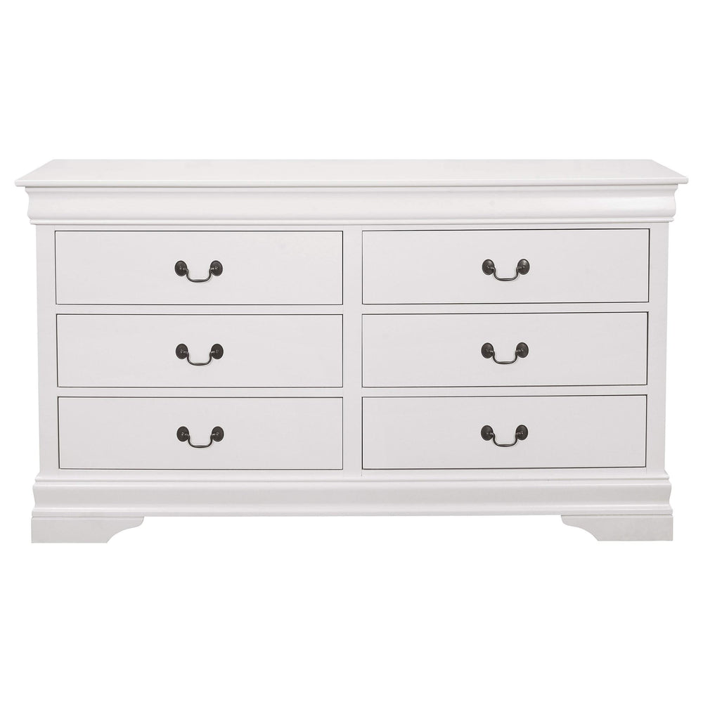Juego de dormitorio completo de 4 piezas Louis Philippe blanco
