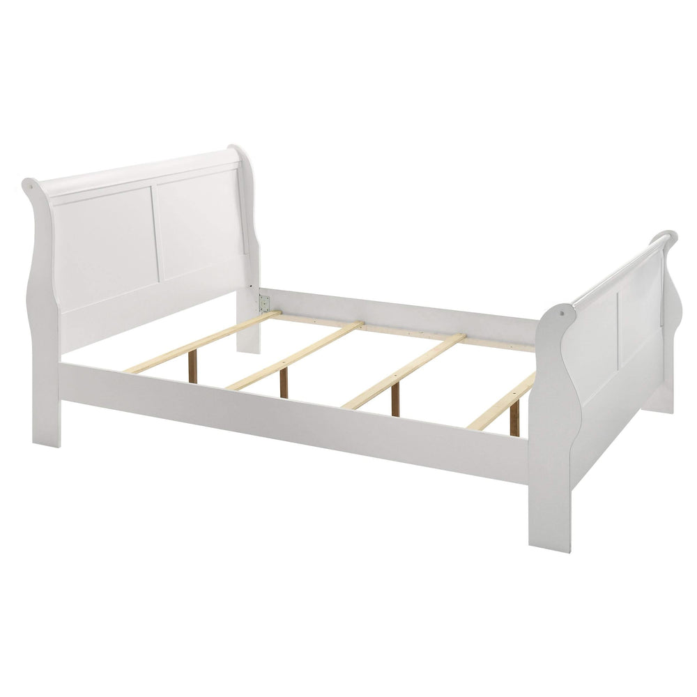 Juego de dormitorio completo de 5 piezas Louis Philippe blanco