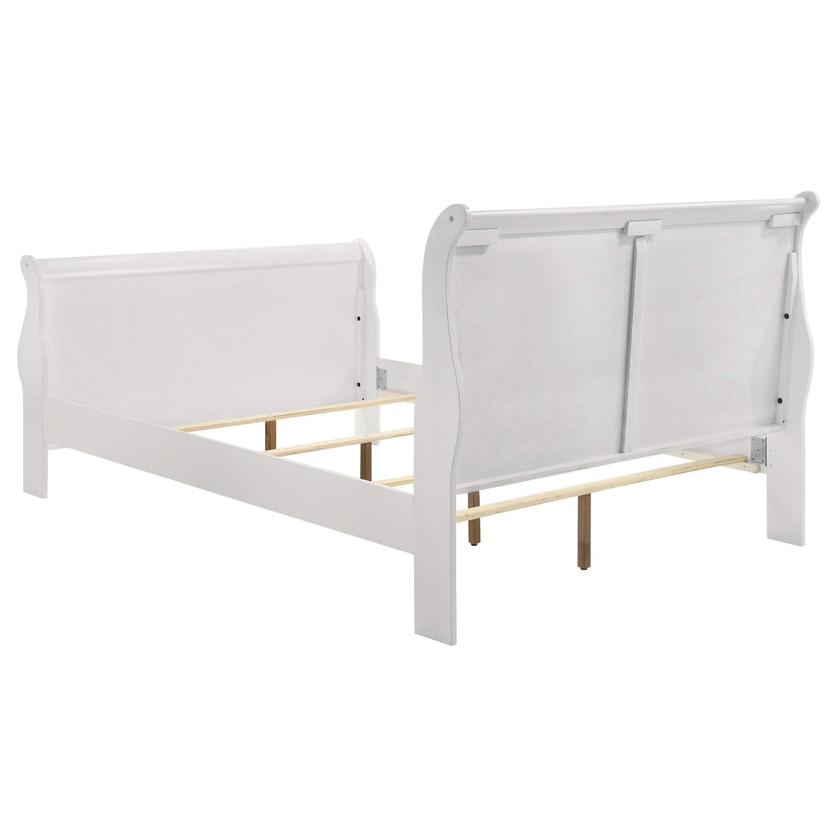 Juego de dormitorio completo de 5 piezas Louis Philippe blanco