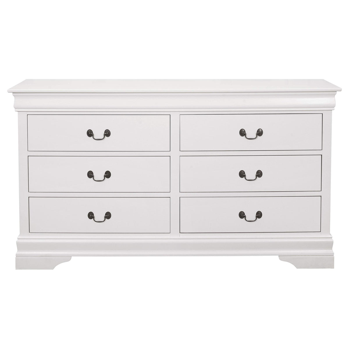 Juego de dormitorio completo de 5 piezas Louis Philippe blanco