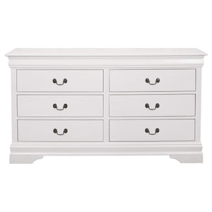 Juego de dormitorio completo de 5 piezas Louis Philippe blanco