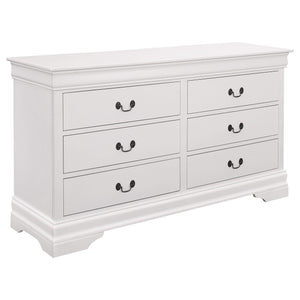 Juego de dormitorio Louis Philippe de 4 piezas Queen en blanco