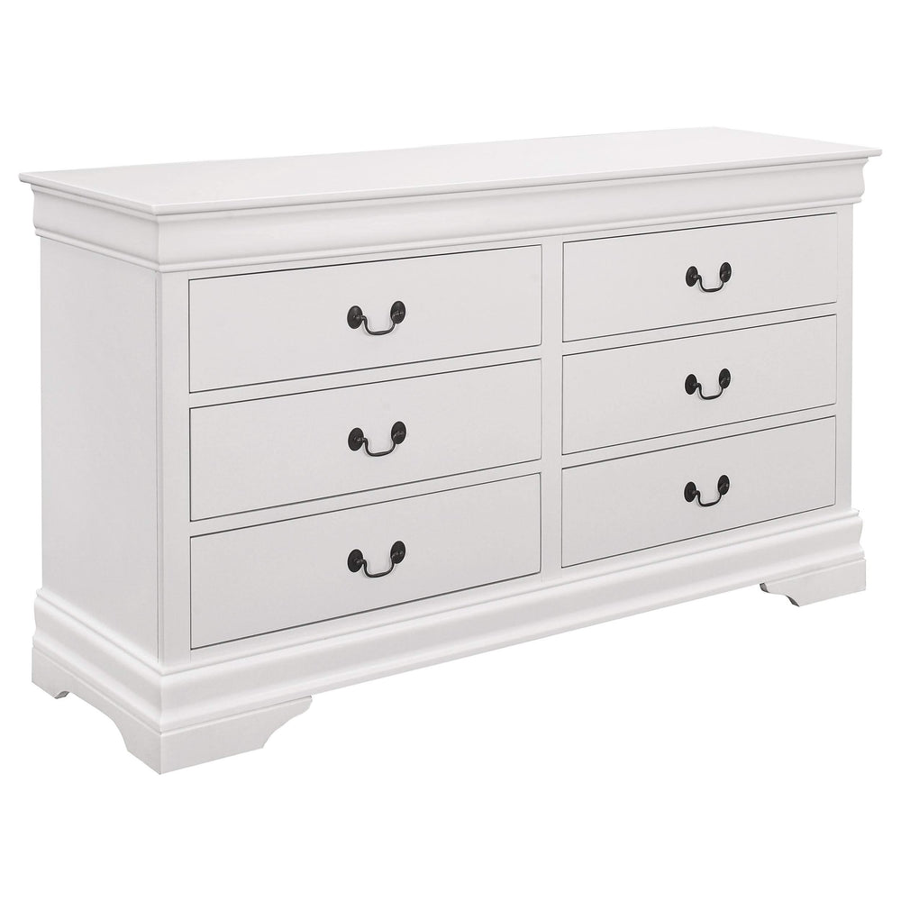 Juego de dormitorio Louis Philippe de 5 piezas Queen en blanco