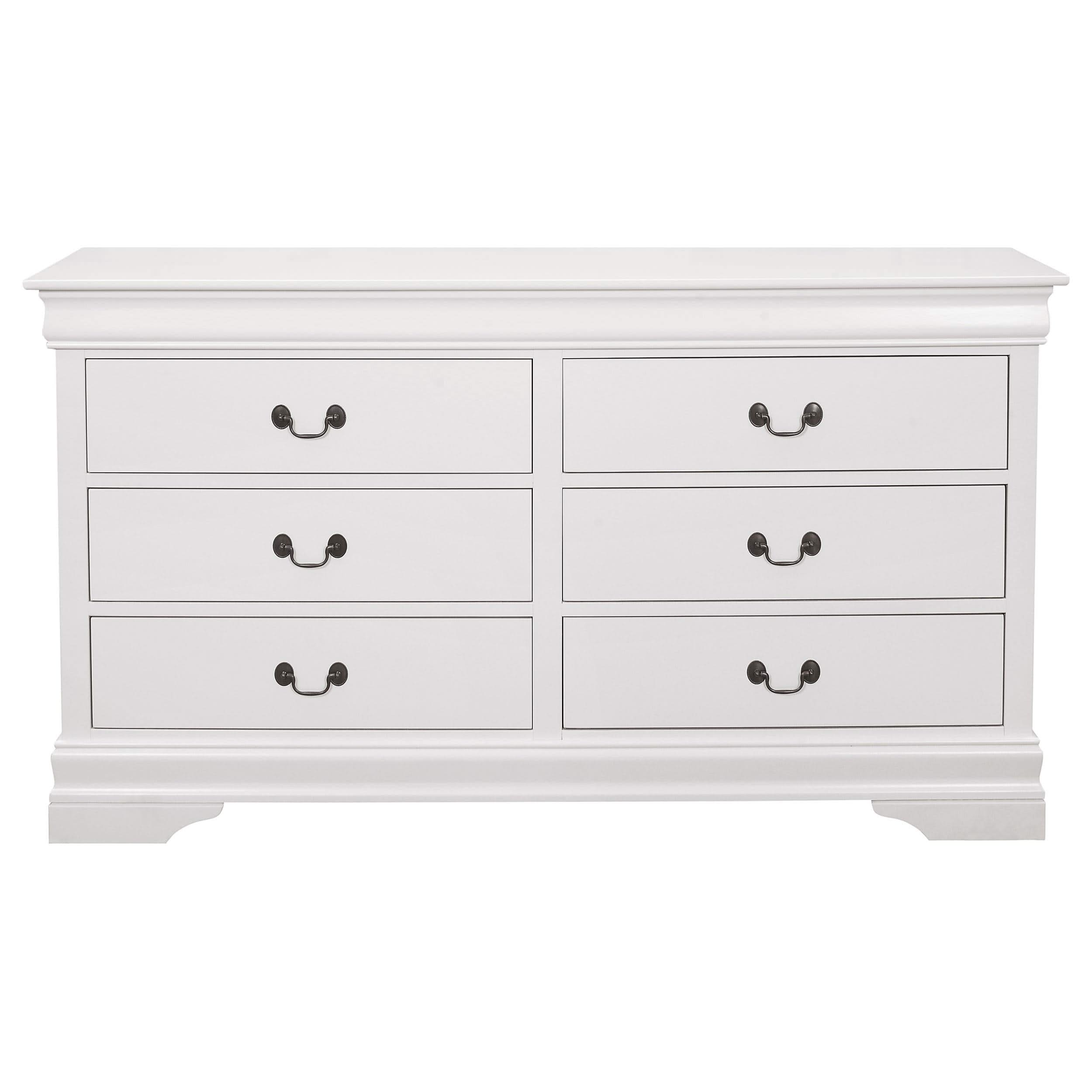 Juego de dormitorio Louis Philippe de 5 piezas Queen en blanco